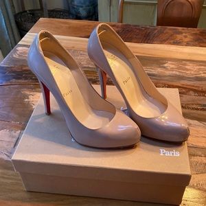 Christian Louboutin Rolando 120 Patent Calf Nude Color 37.5